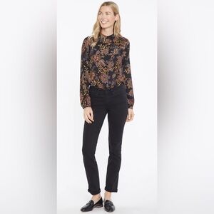 NYDJ Sheri Slim Ankle Jeans Dark Grey Premium Denim Sz 0